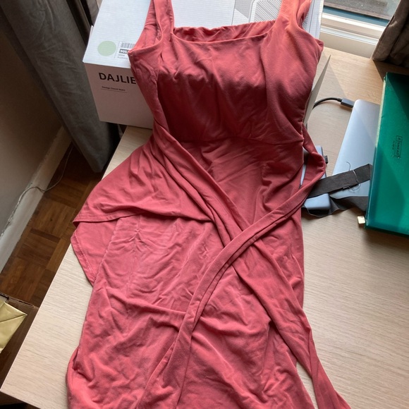 Aritzia Wilfred Saturn Wrap Dress - Pink, Size M - Picture 6 of 7